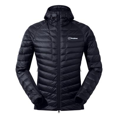 Daunenjacke BERGHAUS "M TEPHRA STRETCH RFLCT 2.0 HDY", Herren, Gr. 3XL, schwarz (schwarz, schwarz), Web, Obermaterial: 100% Polyamid. Futter: 100% Polyamid. Wattierung: 100% Daunen, normal, Jacken Daunenjacke