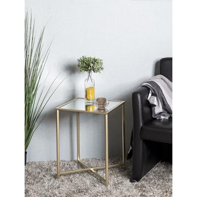 Beistelltisch HAKU "Sofatisch, Wohnzimmertisch", gold (gold, gold, gold), B:39cm H:53cm T:39cm, Tische, Beistelltisch, quadratisch - aus Metall Gold B/T/H 39/39/53 cm