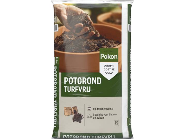 Pokon Turfvrije Potgrond Universeel - 20l - Potgrond buiten en binnen - 60 dagen voeding