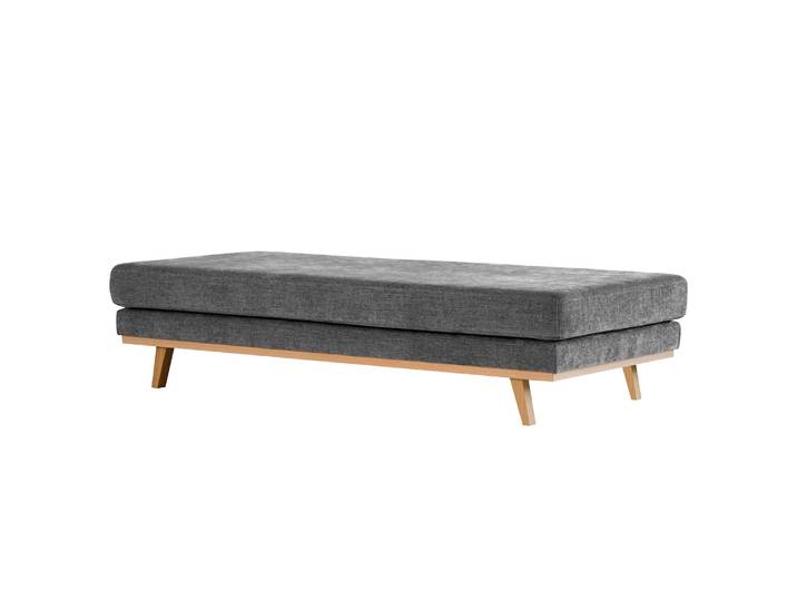 Banc capitonné 180 x 43 x 81cm Gris/Gris foncé Hêtre clair Tissu Cieli: Gris foncé