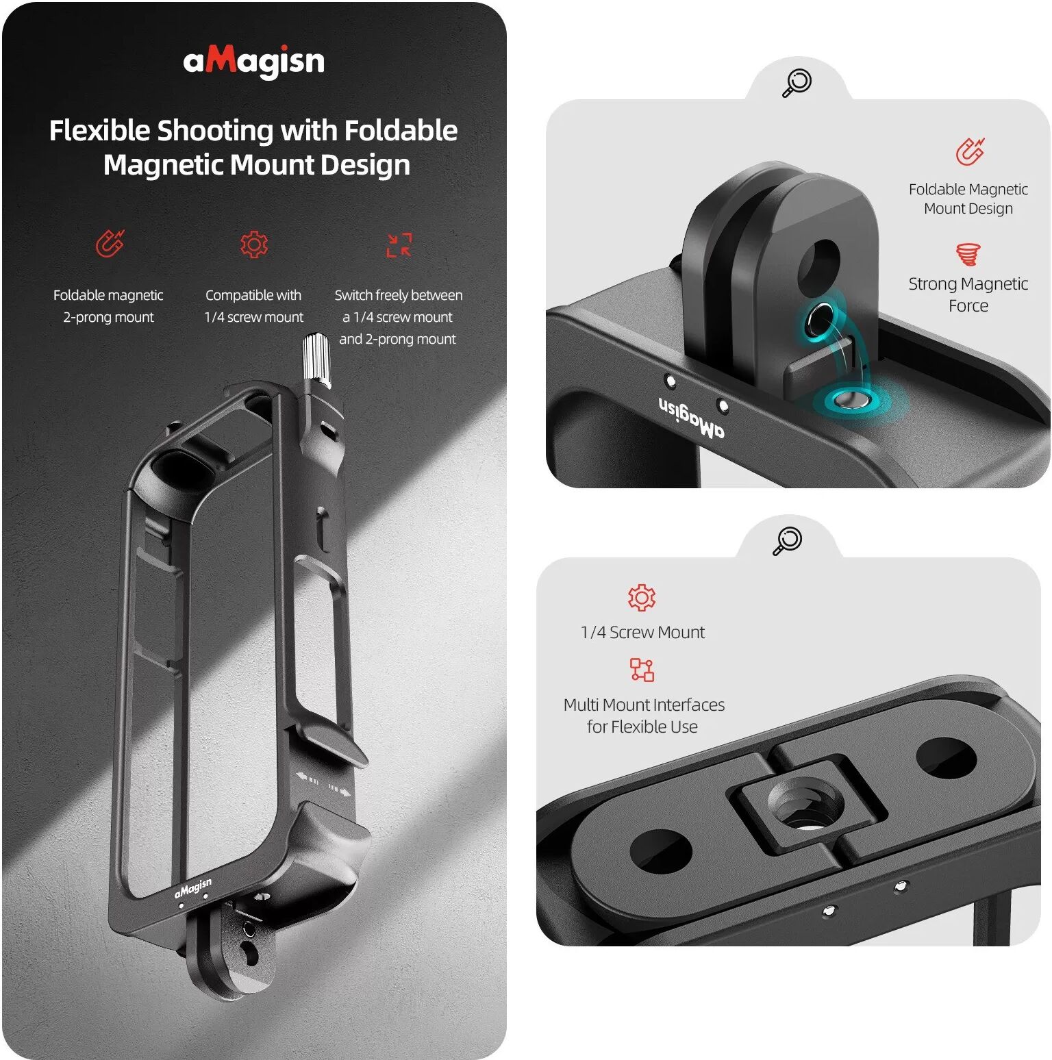 INF Cage Métallique pour Insta360 X3 avec Cache Objectif - Protection Optimale