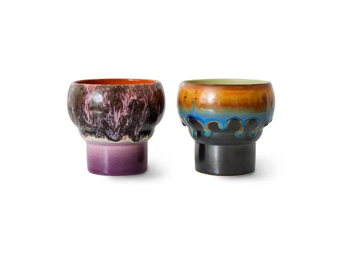 HKliving Mug lungo 70 s, 24 cl, lot de 2 Merge'