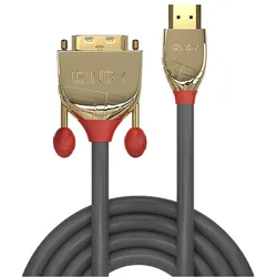 Lindy HDMI (Typ A) — DVI (2 m), Videokabel, Gold