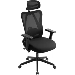 CLP Bürostuhl Elisha I Ergonomischer Schreibtischstuhl höhenverstellbar I Drehstuhl mit Lendenstütze I Wippfunktion bis 150 kg belastbar