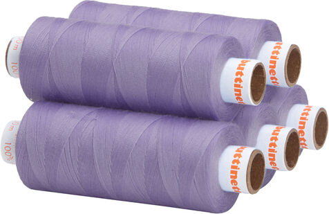 buttinette Universal-Nähgarn, Stärke: 100, 5er-Pack, flieder