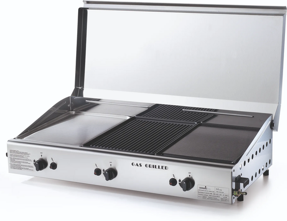 Ompagrill Trio01/Cover/M - Plancha a gas con coperchio