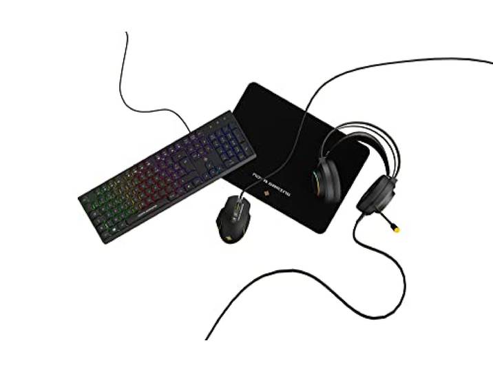 Nova Gaming Pack 4en1 Gamer (Clavier/Souris/Casque/Tapis) Mobility Lab Aquila RGB (Noir)