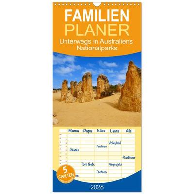 Familienplaner 2026 - Unterwegs in Australiens Nationalparks mit 5 Spalten (Wandkalender, 21 x 45 cm) CALVENDO
