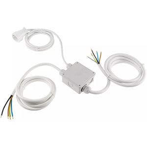 Heitronic Küchenanschlussbox 500657, 5 + 5 + 2 m Kabel, Splitter Kochfeld Backofen