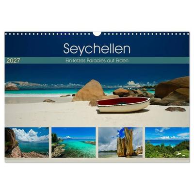 Seychellen - Ein letztes Paradies auf Erden (Wandkalender 2027 DIN A3 quer), CALVENDO Monatskalender