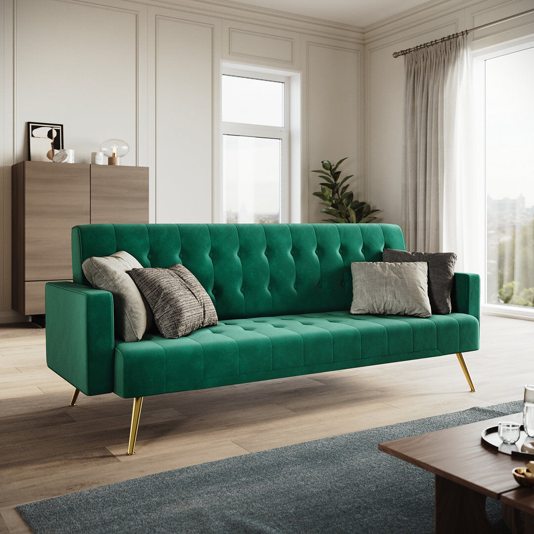 Fairmont Park 176*60*75cm Multi-functional Premium Plush Comfort Sofa for Living Room Green 75cm H X 176cm W X 60cm D