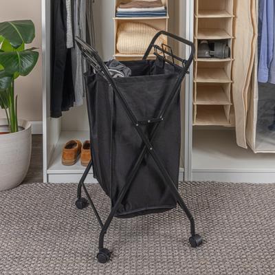 Household Essentials Rolling Laundry Hamper with Velcro Fasteners