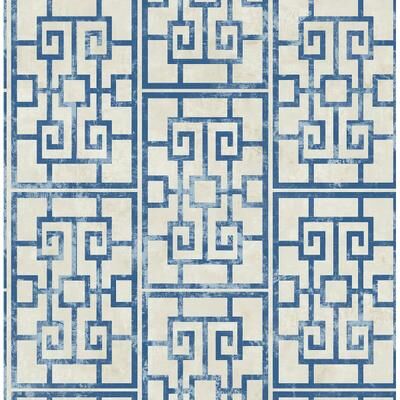 Seabrook Designs Koi Dynasty Lattice Unpasted Wallpaper