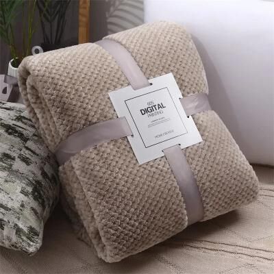 Uplift Picks Fluffy Coral Velvet Throw Blanket Soft Thick Warm Sofa Blanket khaki 70x100 Cm