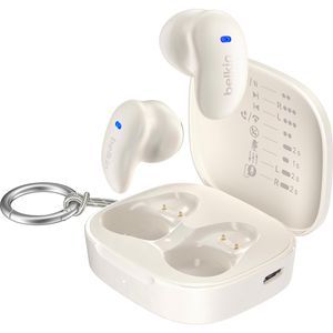 Belkin Kopfhörer SoundForm Anywhere, cream, In-Ear, mit Mikrofon, USB-C Ladecase, Bluetooth
