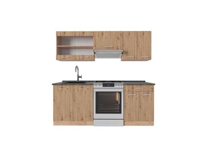 Vicco Küchenzeile R-Line, Artisan-Eiche/Goldkraft Eiche, 200 cm