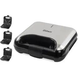 Zilan 3in1 Sandwichmaker Kontaktgrill Waffeleisen Antihaftbeschichtung 800W