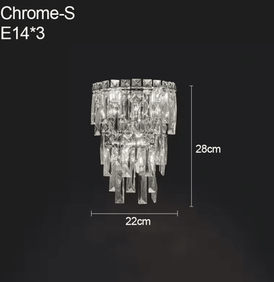 Inspire Curations Modern Luxury Crystal Wall Sconce chorme S 28x22cm cold White Light