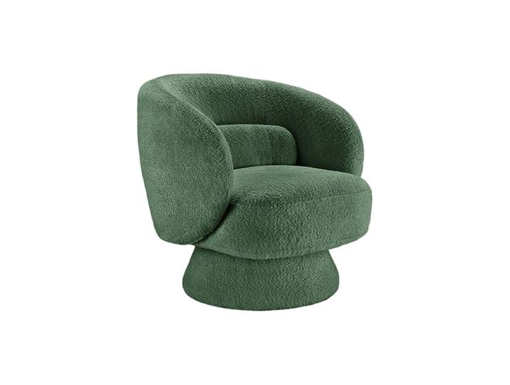 Drehbarer Design Loungesessel „Bossa Noca“ Bouclé Grün Invicta Interiors