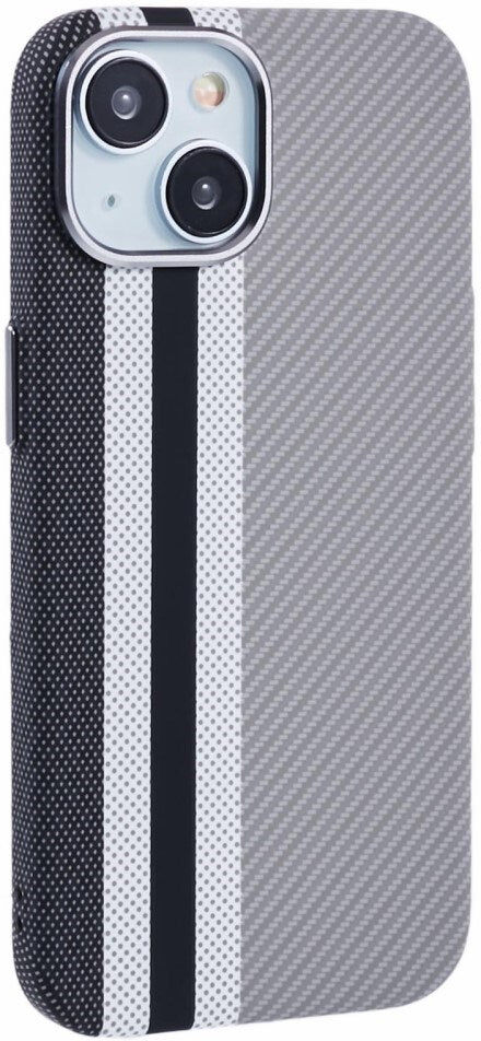 iPhone 13 - EIDERWOOD Mønstret Carbon Cover - MagSafe Kompatibel - Grey Stripes