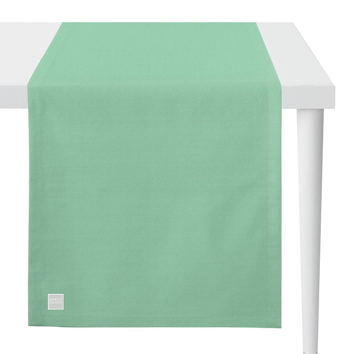 home24 Tafelloper Gundaroo turquoise, Breedte: 46 cm, Lengte: 140 cm, geweven stof