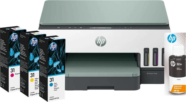 HP Smart Tank 7007 Inkjetprinter met extra set inktflesjes, printen, scannen en kopiëren