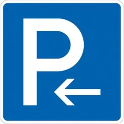 Verkehrsschild VZ314-10, Parken Anfang / Parken Ende, Alu, RA2, 600x600 mm