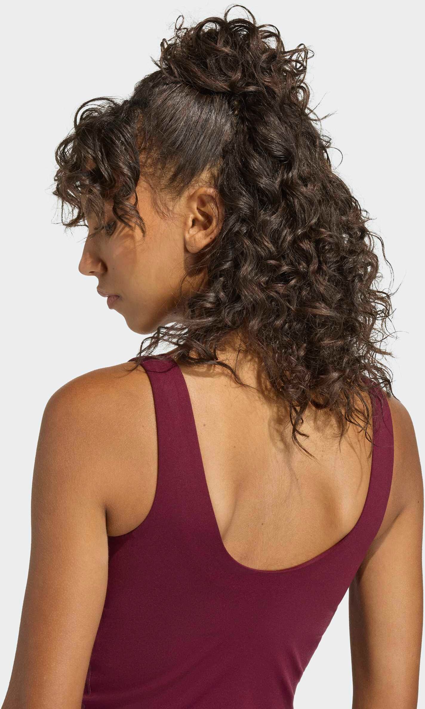 Tanktop ADIDAS PERFORMANCE "3-STREIFEN STUDIO ALL ME, LEICHT STÜTZEND", Damen, Gr. XXL, rot (maroon), Obermaterial: 79% Polyester, 21% Elasthan (LYCRA), normal, Rundhals, Tops Tanktop maroon XXL