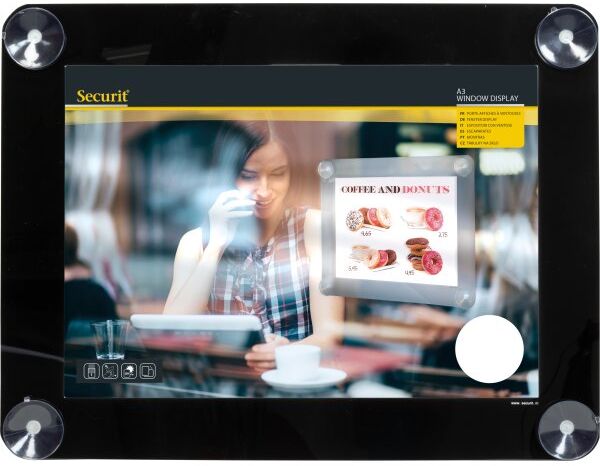 Securit Window Plakatramme   A3   Sort