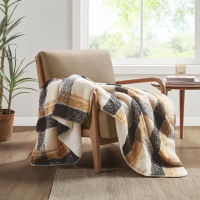 "Woolrich Bloomington Fake Wool to Sherpa Throw 50x60"""