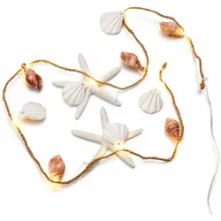 MARELIDA LED Lichterkette Muscheln und Seesterne maritime Dekoration L: 90cm Timer