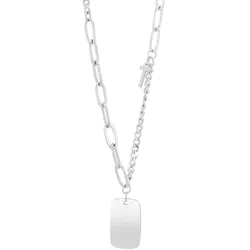 Kette mit Anhänger ADELIA ́S "Unisex Edelstahl Halskette mit Anhänger unbekannt cm", silber, Halsketten, Damen, unbekannt, Edelstahl