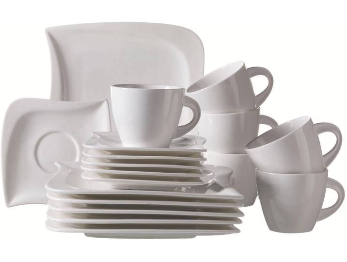 Kaffeeservice MÄSER La Musica 18-teilig , weiss (weiß), 18 tlg., Porzellan, Geschirr-Sets, Kaffeeservice