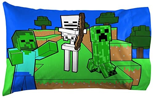 Minecraft Creative Mode Kussensloop Set van 100% Katoen, 50 x 70 cm