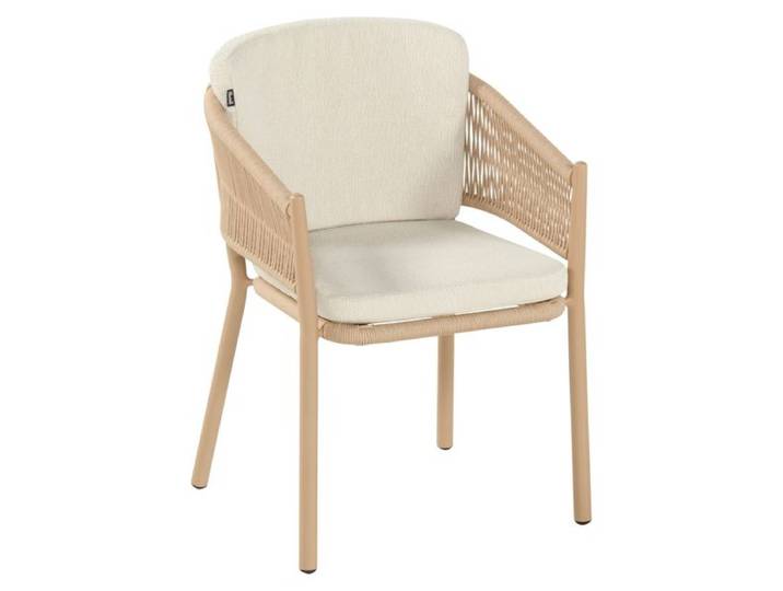 Hartman Altea Gartensessel Aluminium/Rope mit Sitz- und Rückenkissen Braun
