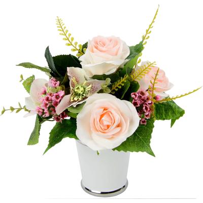 Kunstpflanze I.GE.A., rosa (hellrosa), B:22cm H:26cm T:22cm, Kunststoff, Kunstpflanzen, Kunstpflanze