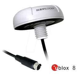 NAVILOCK 62530 - GPS Empfänger, u-blox 8, Seriell MD6, Dachmontage, 10 m