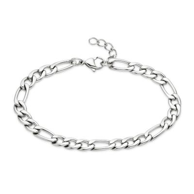 Edelstahlarmband "Schmuck Geschenk Figarokettengliederung", silber (edelstahlfarben), ANISTON JEWELRY & WATCHES, Armbänder, Damen, 21cm, Edelstahl, Edelstahlarmband