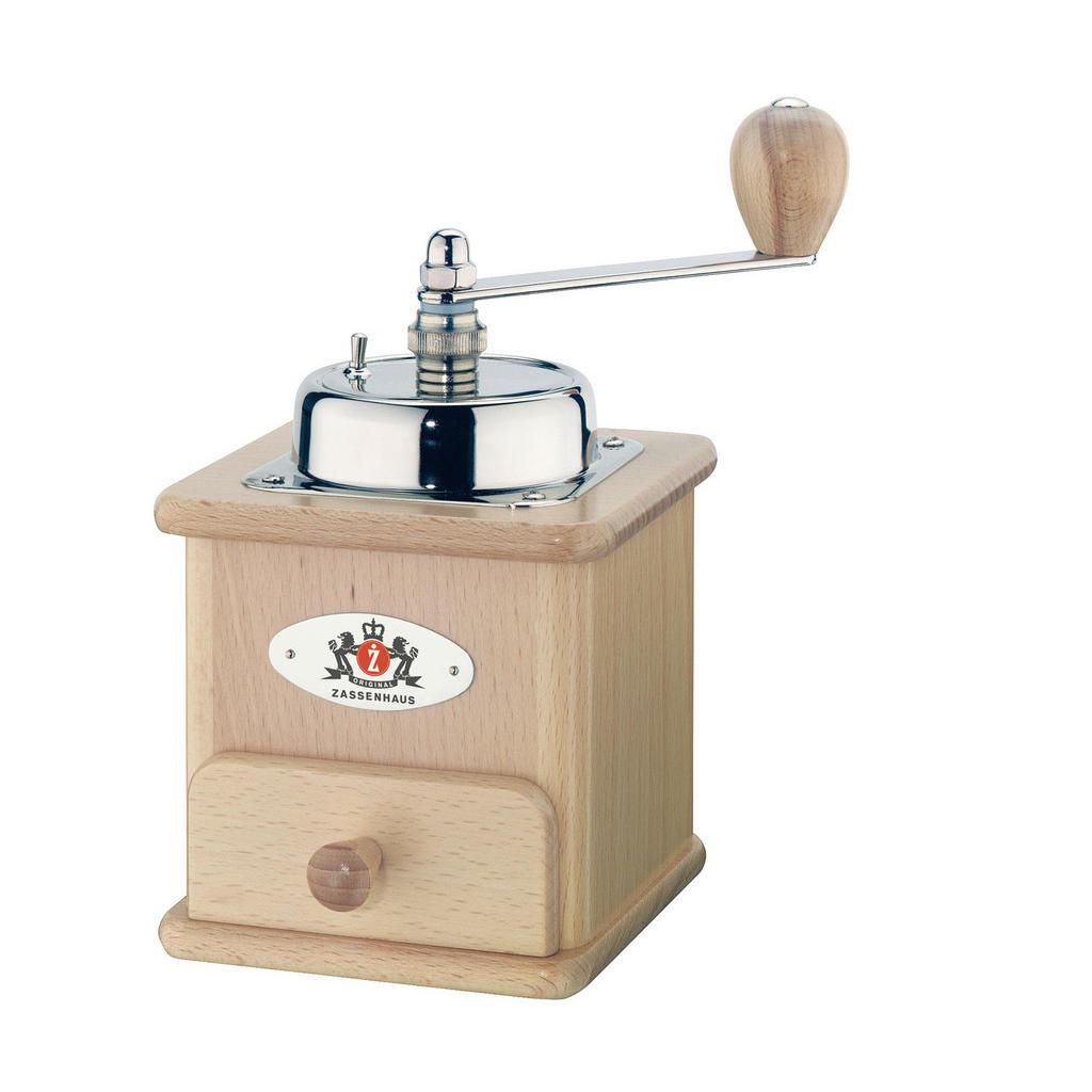Zassenhaus Kaffeemühle Brasilia, Buche, Holz, Buche, 50 g, 12x20x12.5 cm, einstellbarer Mahlgrad, Küchengeräte, Kaffeemaschinen & Zubehör