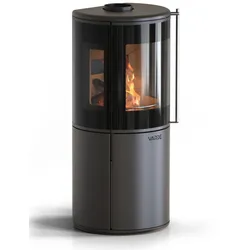 Varde  Kaminofen  NORDIC  9  AIR  Stahl  6  kW  schwarz  mit  Seiten  Glas  -  hohes  Model