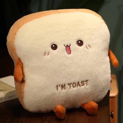 Inspired Finds Soft Plush Bread Pillow 13.8in. Toast Simulation Cushion Cute Home Decor Gift happy
