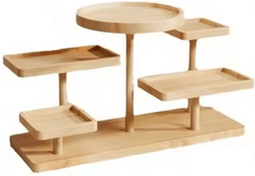 Inspire Curations Wooden Tiered Display Riser Stand For Perfume And Collectibles 5 layer
