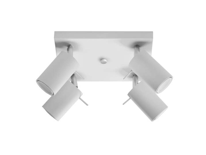Plafonnier carré avec 4 spots orientables, blanc