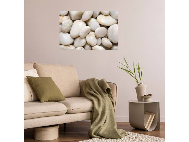 Wandsticker QUEENCE Stones , weiß, B:90cm H:60cm T:0,1cm, Folie, Wandtattoos, Wandsticker, Selbstklebend, kinderleichte Anbringung
