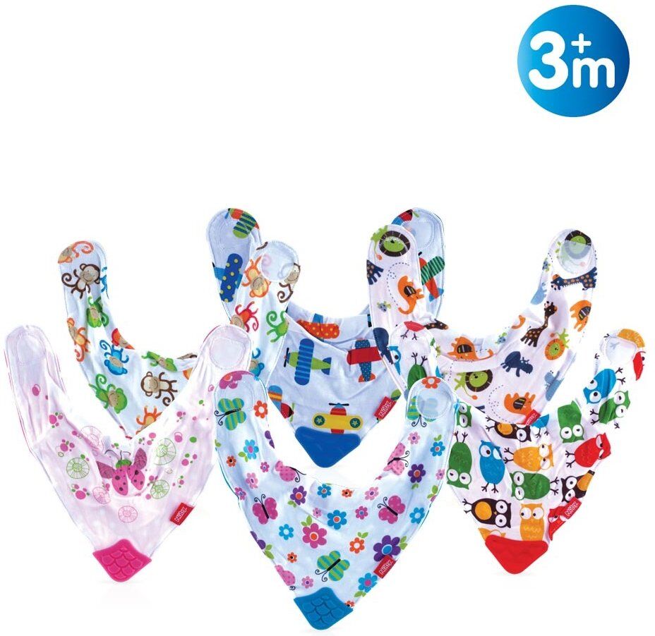 Bavaglino Nuby ID4290 bandana con massaggiagengive Assortito