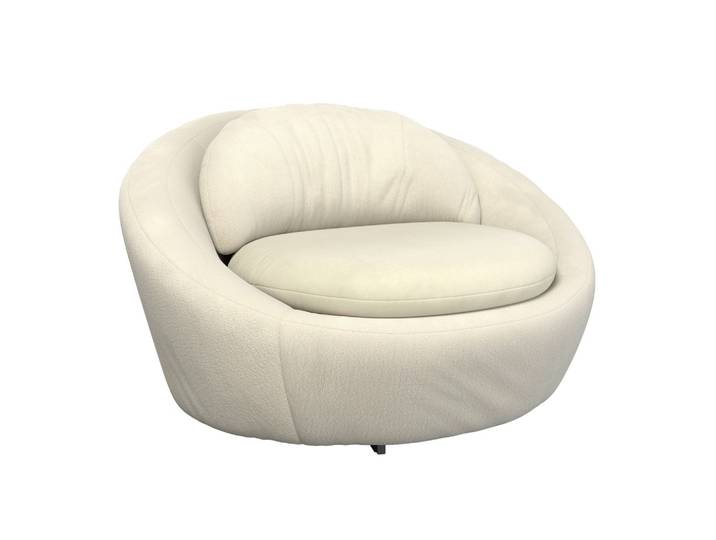 Designsessel Pio Drehbar Flachgewebe, Plüsch Beige