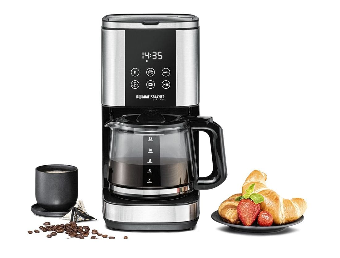 Rommelsbacher FKM1000 12 Tassen Filterkaffeemaschine 1,5 l (Schwarz, Edelstahl) FKM 1000
