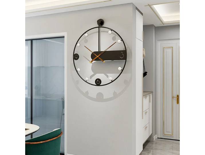 Horloge Murale en Fer Forgé avec Diamant, Décoration de Luxe Légère, pour Salon, à la Mode