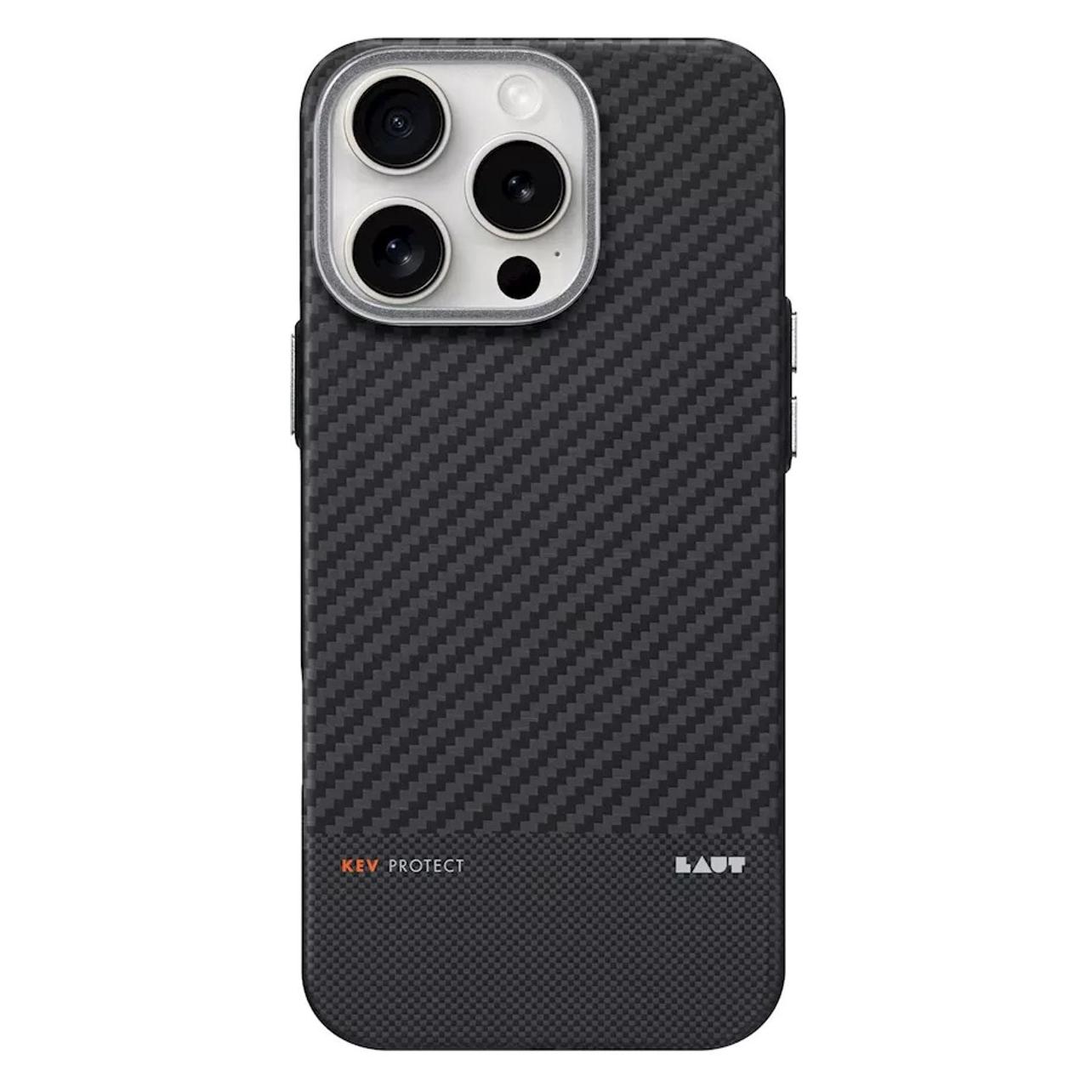 Laut - Kev Protect - Ultra dunne kevlar MagSafe case - iPhone 16 Pro - zwart (Apple iPhone 16 Pro) (L_IP24B_KE_BK)