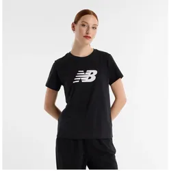 New Balance, Damen, Sportshirt, W Sport Jersey Logo T-Shirt (S), Schwarz